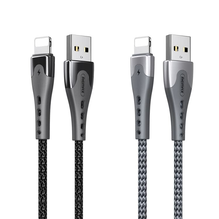 REMAX RC-150i KAWAY Series 1m 2.4A USB to 8 Pin Aluminum Alloy Braid Fast Charging Data Cable