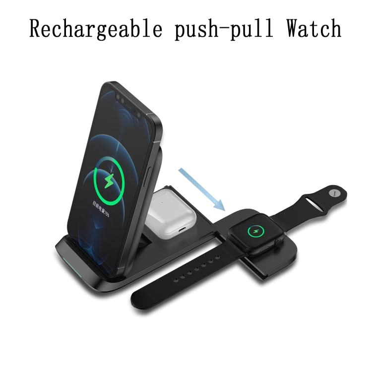 V8 3 in 1 Folding Portable Mobile Phone Watch Multi-Function Charging Stand Wireless Charger for iPhones & Apple Watch & Airpods