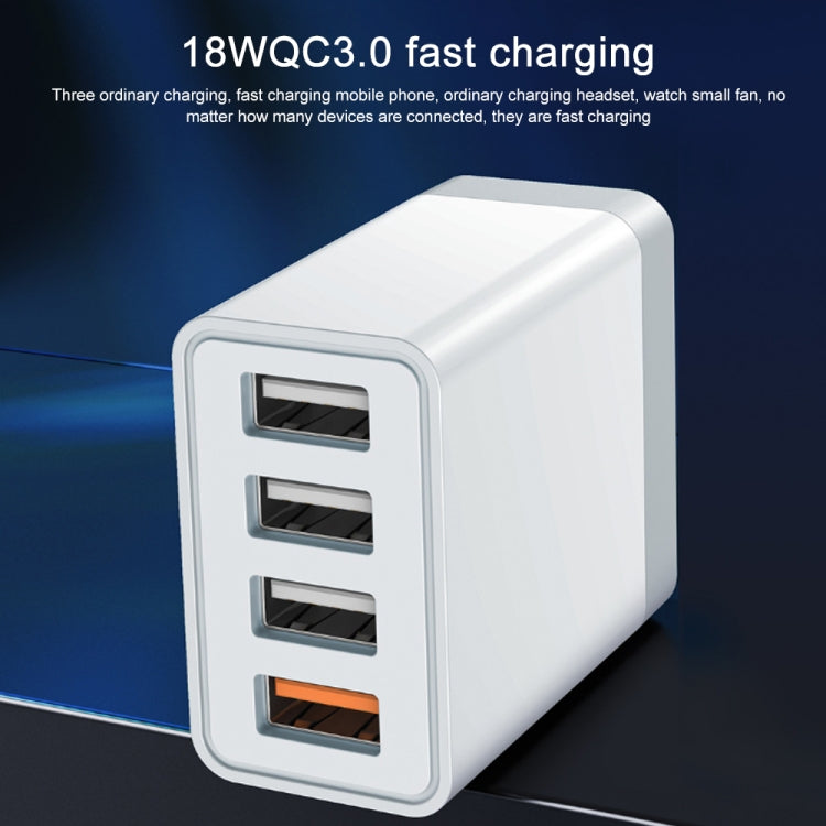 WK WP-U125 Youpin Series 18W QC3.0 4 USB Ports Fast Travel Charger, CN Plug / US Plug