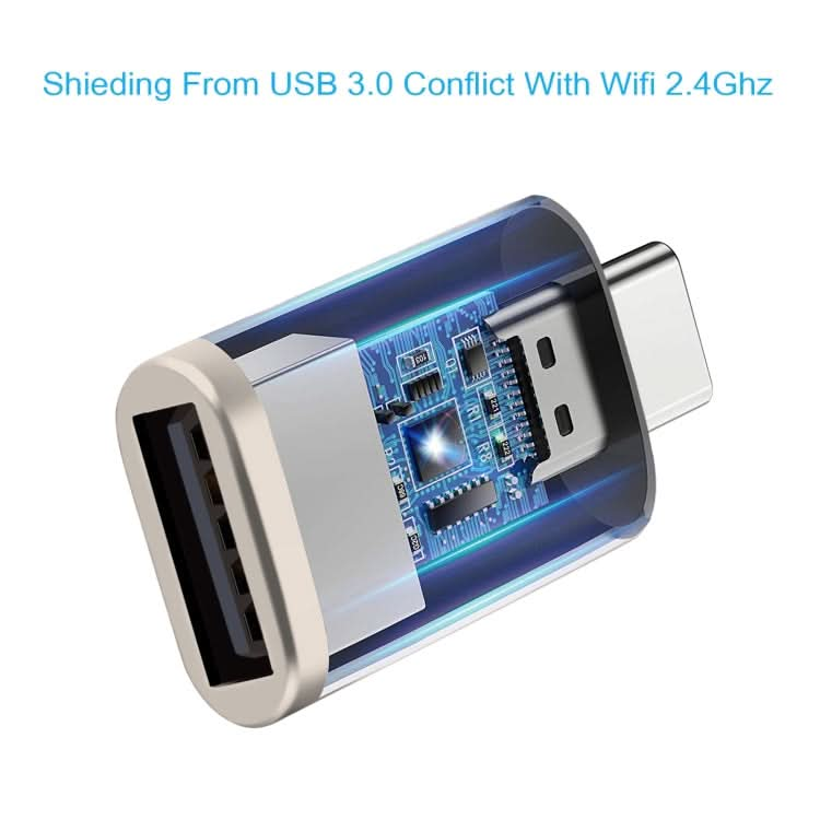 2 PCS SBT-148 USB-C / Type-C Male to USB 3.0 Female Zinc Alloy Adapter