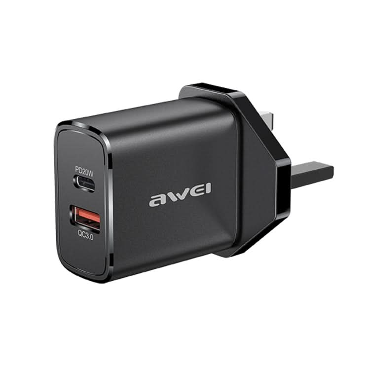 awei PD8 20W QC + PD Fast Charging Travel Charger Power Adapter, UK Plug