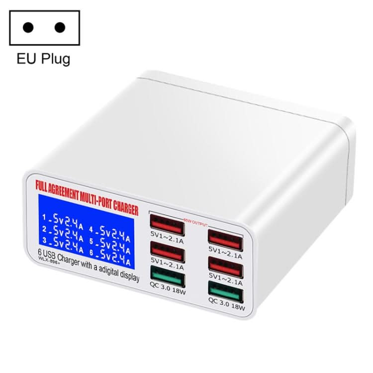 WLX-896+ 6 In 1 Multi-function Smart Digital Display USB Charger