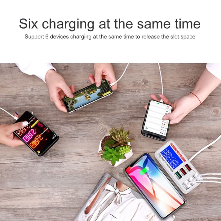 WLX-896+ 6 In 1 Multi-function Smart Digital Display USB Charger