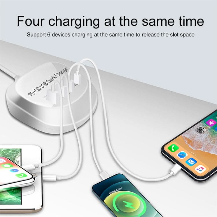 WLX-T3P 4 In 1 PD + QC Multi-function Smart Fast Charging USB Charger