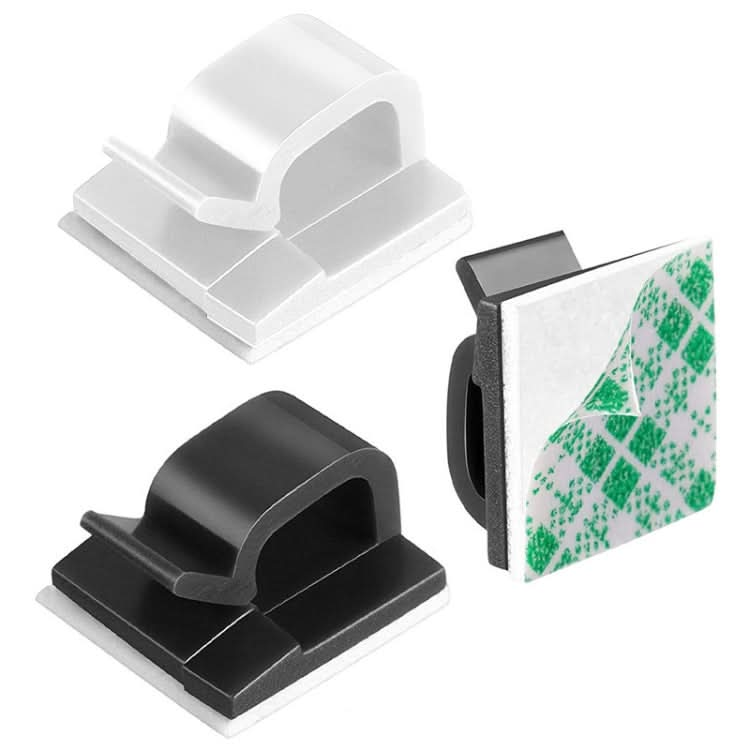 HG2392 100 PCS Desktop Data Cable Organizer Fixing Clip, Gum Type: Green and White