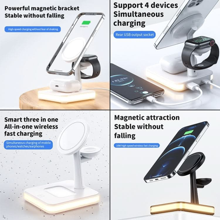 991 3 in 1 15W Electromagnetic Induction Wireless Fast Charging with 360 Degree Rotating Holder