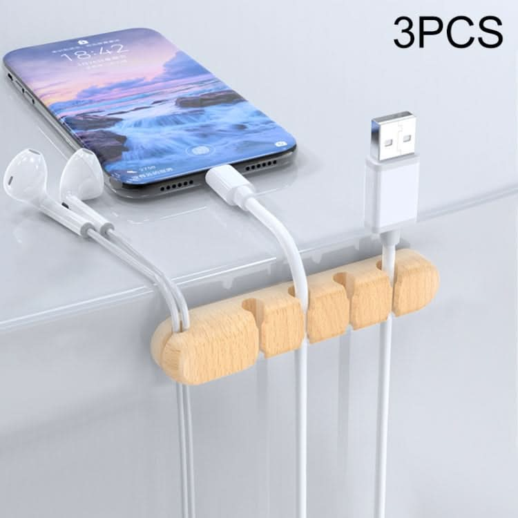 HG2715 3 PCS 5 Holes Desktop Charging Data Cable Organizer Winder