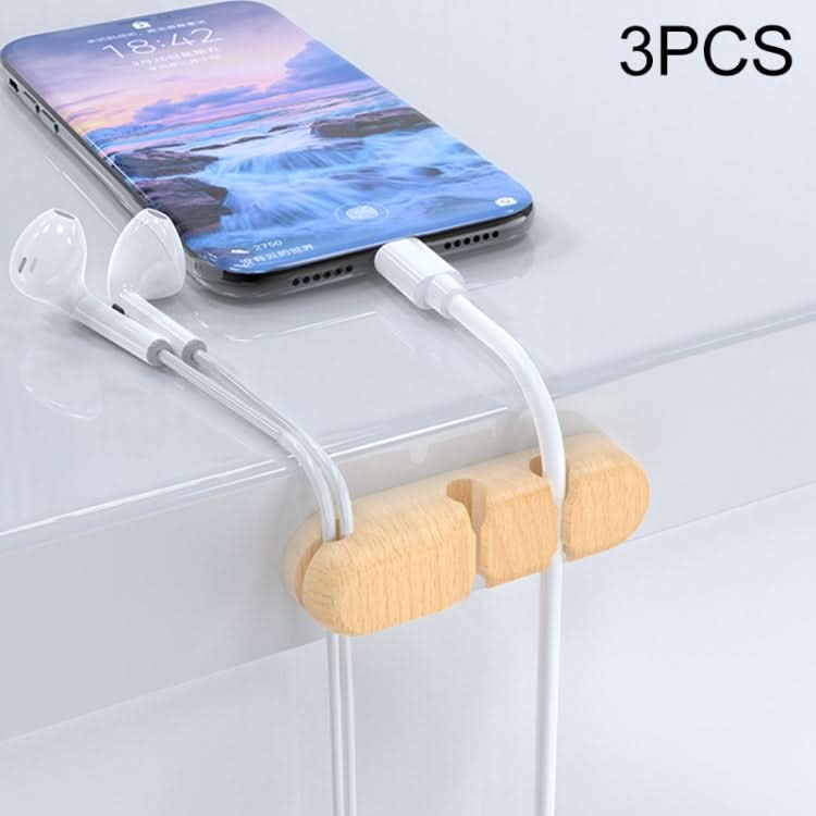 HG2715 3 PCS 3 Holes Desktop Charging Data Cable Organizer Winder