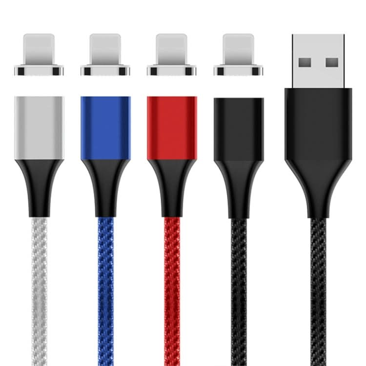 M11 3A USB to 8 Pin Nylon Braided Magnetic Data Cable, Cable Length: 1m