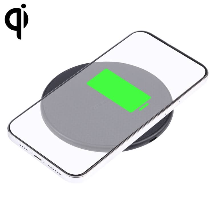 10W QI Plaid Pattern Round Plastic Wireless Charger