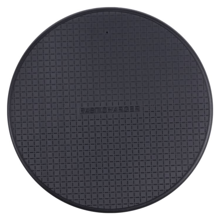 10W QI Plaid Pattern Round Plastic Wireless Charger