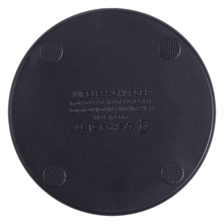 10W QI Plaid Pattern Round Plastic Wireless Charger