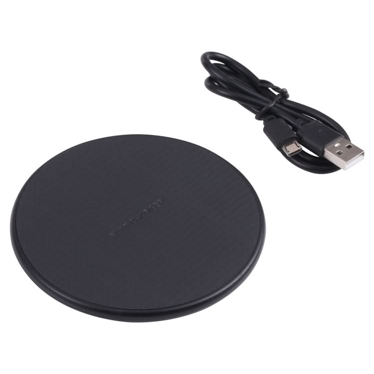 10W QI Plaid Pattern Round Plastic Wireless Charger