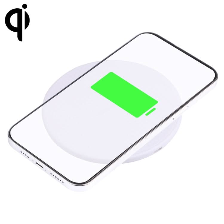 10W QI Plaid Pattern Round Plastic Wireless Charger