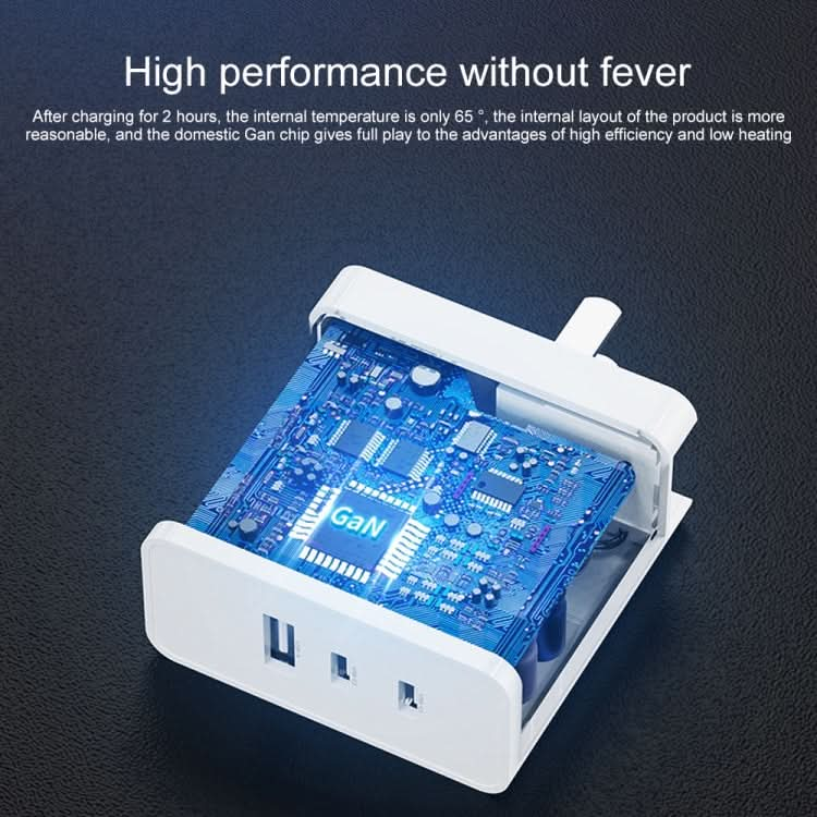 ROCK RH-PD64W T31 2C1A 65W Fast Charge Gallium Nitride Travel Charger, Specification: Single Piece, CN Plug