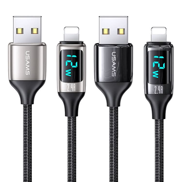 USAMS US-SJ543 U78 8 Pin Aluminum Alloy Digital Display Charging Data Cable, Length: 1.2m