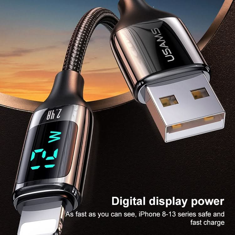 USAMS US-SJ543 U78 8 Pin Aluminum Alloy Digital Display Charging Data Cable, Length: 1.2m