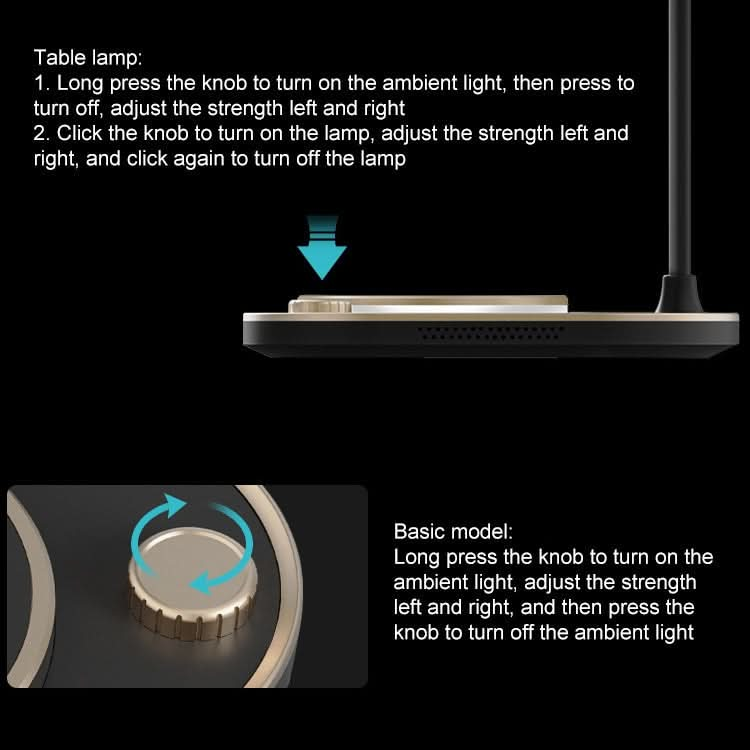 X3 15W 3 in 1 Wireless Charger, Table Lamp