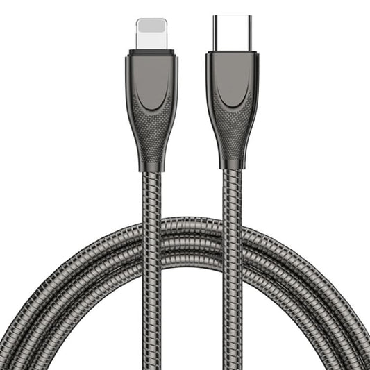 ADC-009 USB-C / Type-C to 8 Pin Zinc Alloy Hose Fast Charging Data Cable, Cable Length: 1m