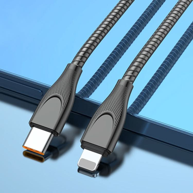 ADC-009 USB-C / Type-C to 8 Pin Zinc Alloy Hose Fast Charging Data Cable, Cable Length: 1m