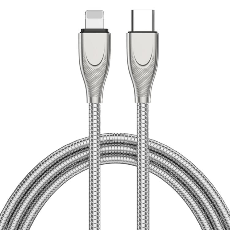 ADC-009 USB-C / Type-C to 8 Pin Zinc Alloy Hose Fast Charging Data Cable, Cable Length: 1m