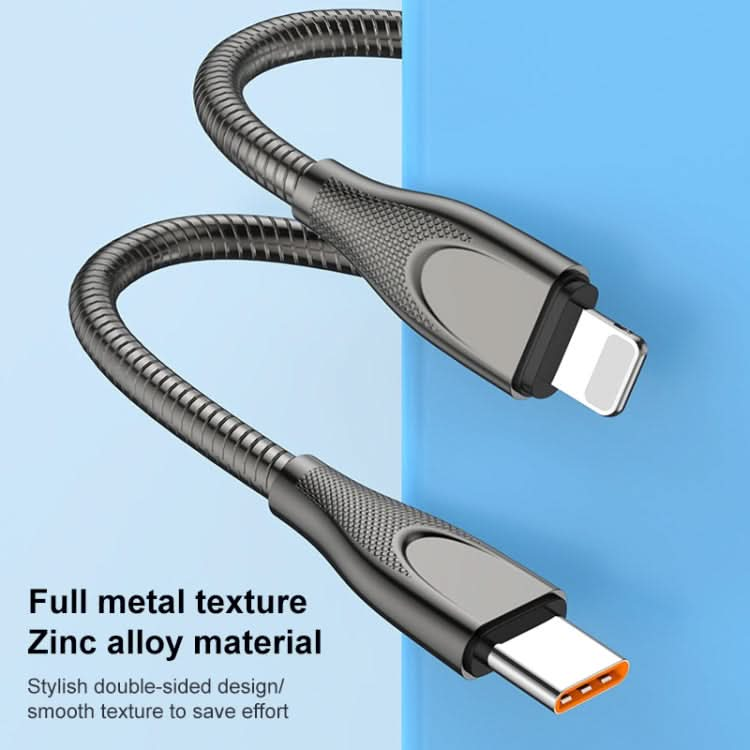 ADC-009 USB-C / Type-C to 8 Pin Zinc Alloy Hose Fast Charging Data Cable, Cable Length: 1m