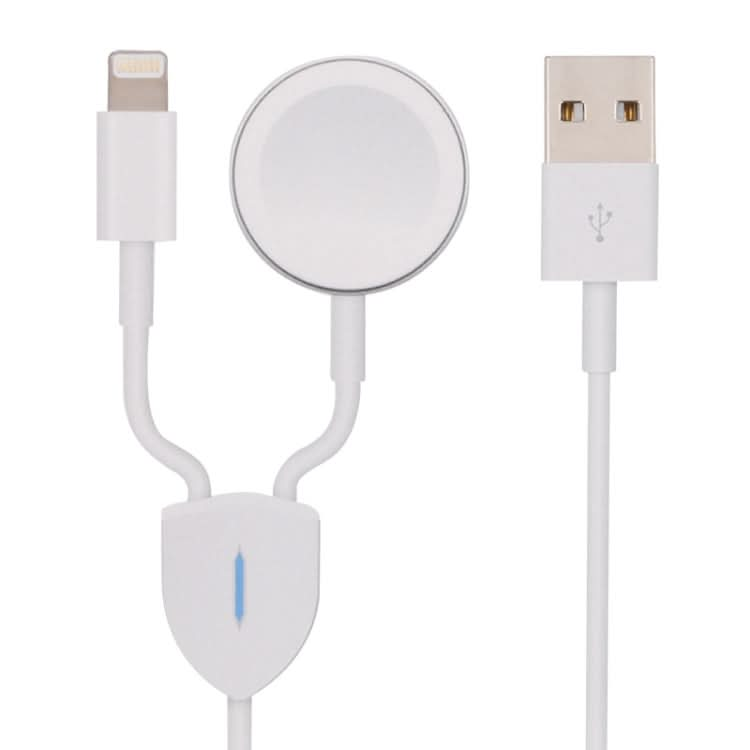 2 in 1 USB to 8 Pin + + Magnetic Watch Wireless Charger Data Cable, Cable Length: 1.2m