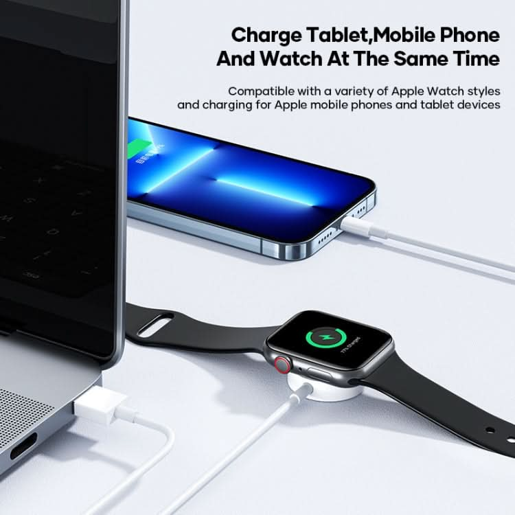 2 in 1 USB to 8 Pin + + Magnetic Watch Wireless Charger Data Cable, Cable Length: 1.2m