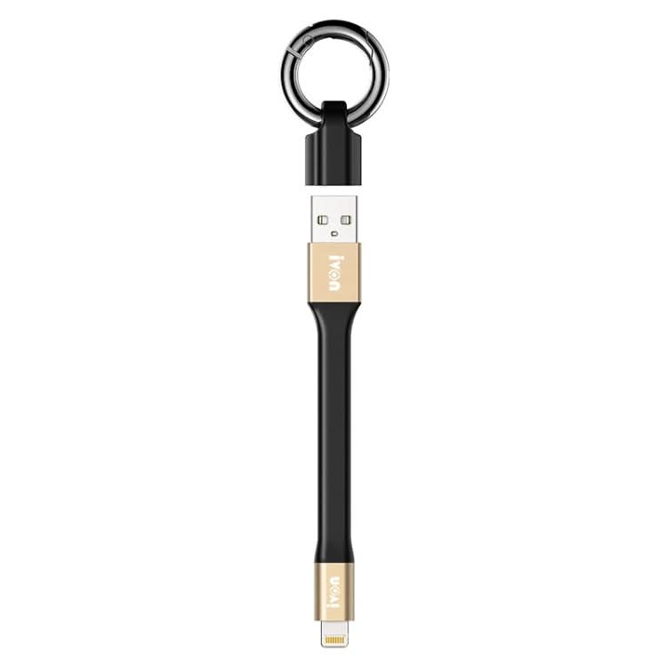 IVON CA90 2.4A USB to 8 Pin Portable Data Cable with Ring, Length: 14.5cm