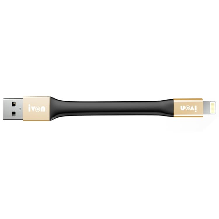 IVON CA90 2.4A USB to 8 Pin Portable Data Cable with Ring, Length: 14.5cm