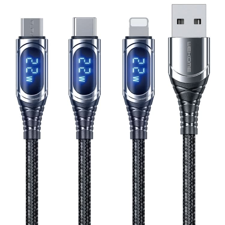 WK WDC-166i 6A 8 Pin Intelligent Digital Display Charging Data Cable, Length: 1m