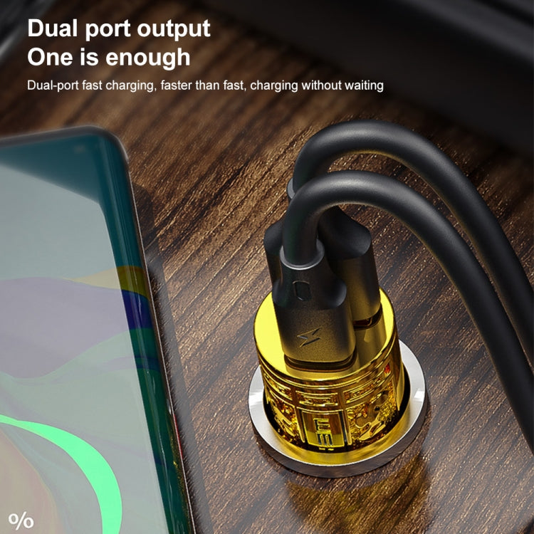 WK WP-C37 Type-C / USB-C + USB Dual Ports Fast Charging Car Charger