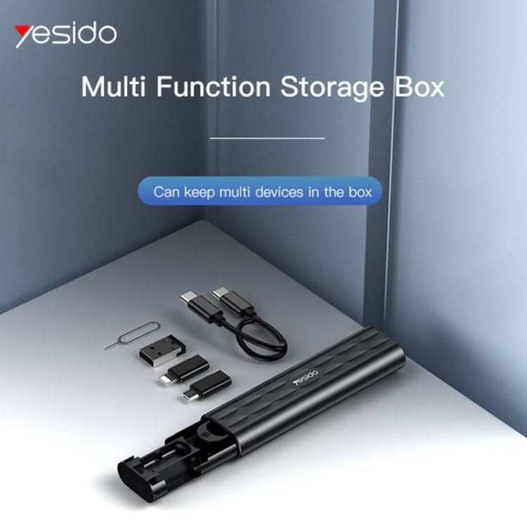 YESIDO CA114 5 in 1 Multifunctional Charging Data Cable Storage Box Suit