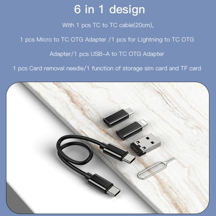 YESIDO CA114 5 in 1 Multifunctional Charging Data Cable Storage Box Suit