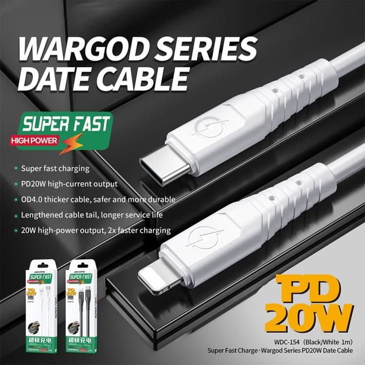 WK WDC-154 Type-C / USB-C to 8 Pin PD 20W Fast Charging Data Cable, Length: 1m