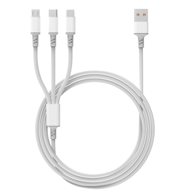 3A 3 in 1 USB to Type-C / 8 Pin / Micro USB Fast Charging Cable, Cable Length: 1.2m