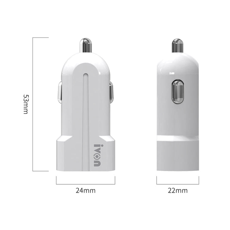 IVON CC13 QC 3.0 Fast Charging Car Charger Set with 8 Pin Charging Cable