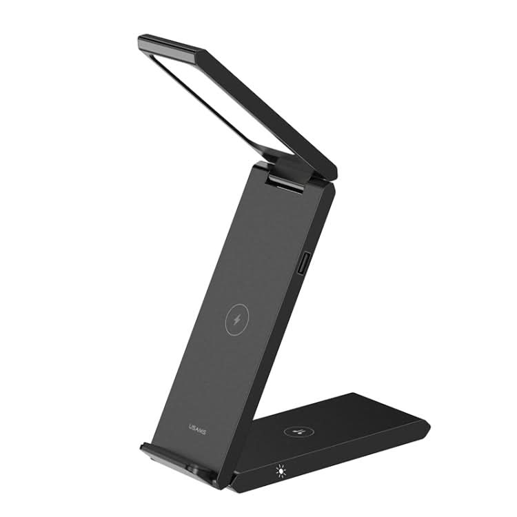 USAMS US-CD181 15W 4 in 1 Folding Desktop Wireless Charger Stand with Lamp