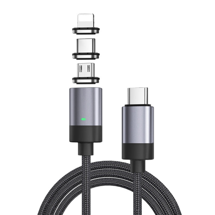 3 in 1 Fast Charging Magnetic Data Cable, Style: 1m Cable + 3 Magnetic Head-Reluova