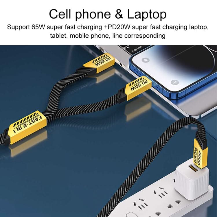 WK WDC-191 Mech Series PD 20W USB-C/Type-C to 8 Pin Fast Charge Data Cable, Length: 1m