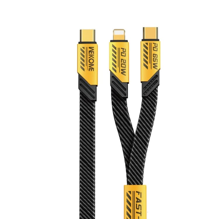 WK WDC-189 Armor Series 2 in 1 65W USB-C/Type-C to USB-C/Type-C+8 Pin Magnetic Data Cable, Length: 1.2m