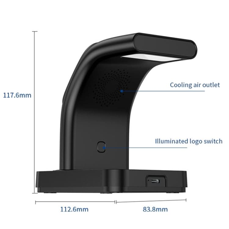 YP-HY05 15W 5 in 1 Magnetic Multifunctional Wireless Charger with Clock