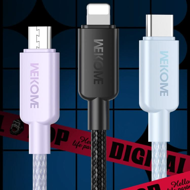 WEKOME WDC-04 Tidal Energy Series 3A USB to 8 Pin+Type-C+Micro USB 3 in 1 Braided Data Cable, Length: 1.2m