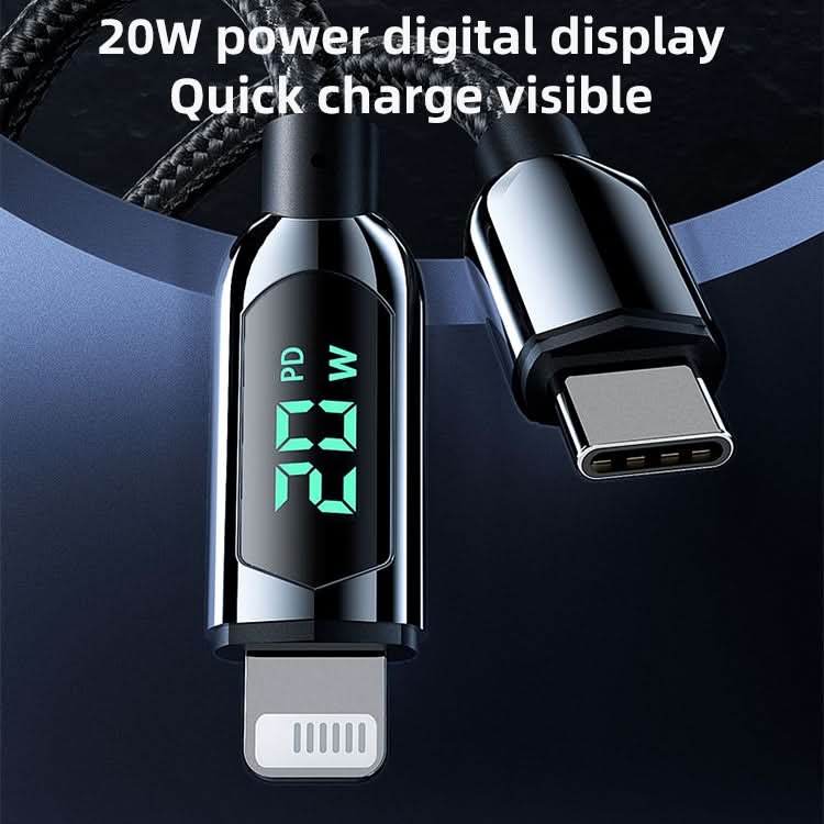 Mutural Li-CC001 1.2m PD20W Digital Display USB-C / Type-C to 8 Pin Charging Data Cable