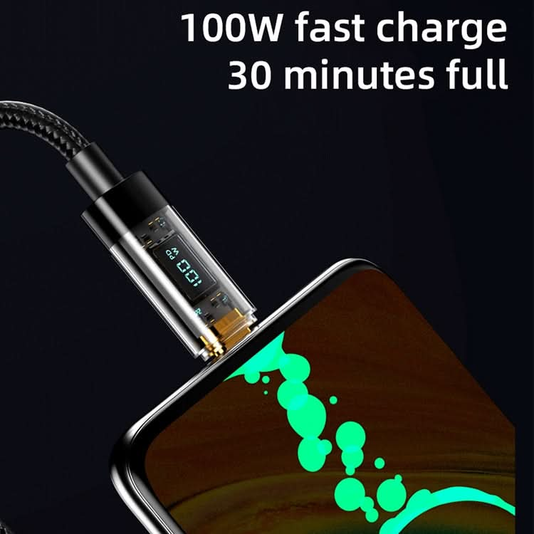 Mutural Li-CC008 1.2m 10W Transparent Digital Display USB to 8 Pin Charging Data Cable