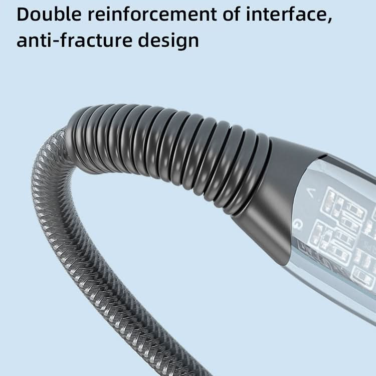 Mutural Li-CC010 1.2m PD20W Transparent USB-C / Type-C to 8 Pin Charging Data Cable