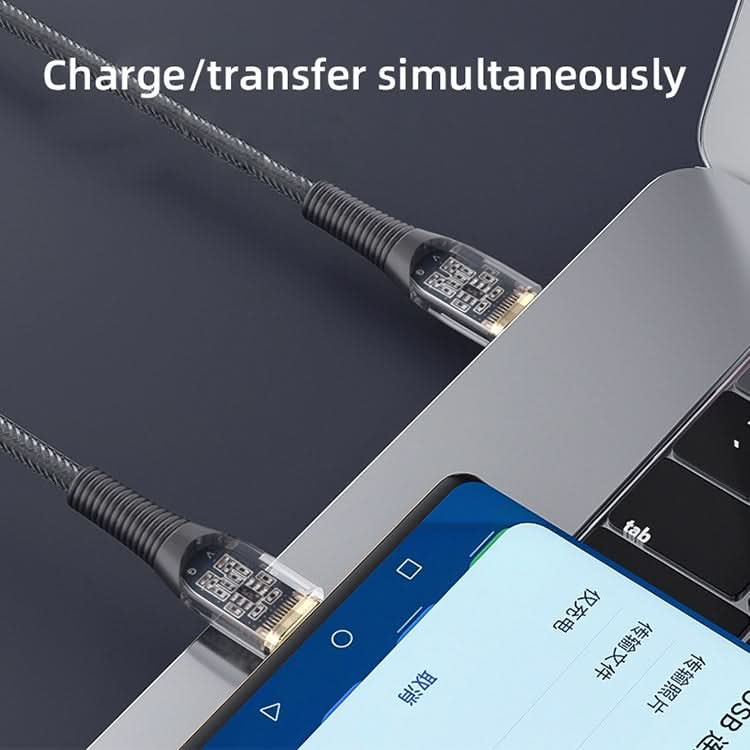 Mutural Li-CC010 1.2m PD20W Transparent USB-C / Type-C to 8 Pin Charging Data Cable