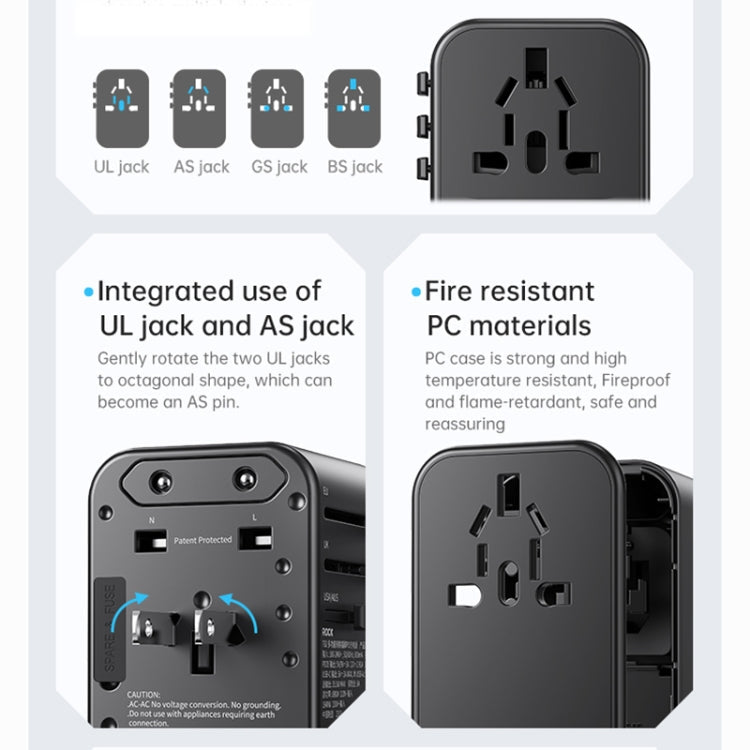 ROCK T62 35.5W Global Travel Multifunctional Plug PD Charger Power Adapter Reluova