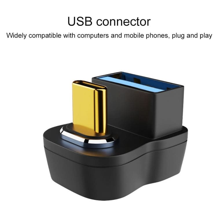 10 Gbps USB Female to USB-C/Type-C Male Magnetic Side Bend Charging Adapter