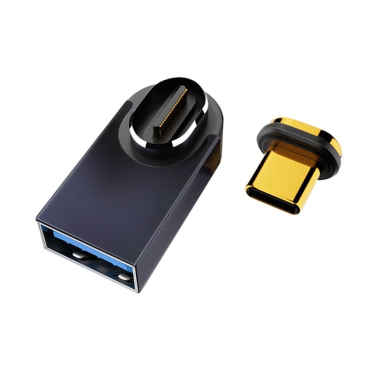 10 Gbps USB Female to Type-C Male Magnetic Magnetic Medium Elbow Charging Adapter